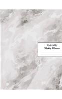 2019 - 2020 Weekly Planner: Gray White Realistic Stone Marble Pattern Cover January 2019 - December 2019 Plan Weeks, Set Goals & Get Things Done Datebook Calendar Schedule