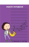 Music Notebook: Music Notation Guide.12 staves per page - 100Pages for students and music lovers.