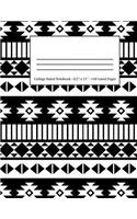 College Ruled Notebook: Large Size 8.5 X 11 in 140 Blank Lined Pages Black and White Tribal Pattern 3 Design Cover