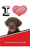 I Love Chocolate Labs: Isometric Dot Paper Portrait Notebook 120 Pages 6x9