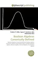 Boolean Algebras Canonically Defined