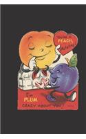 you're a peach valentine i'm plum crazy about you: retro style funny gag valentine's day gift