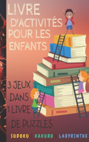 livre d'activités pour les enfants 3 JEUX DANS 1 LIVRE DE PUZZLES