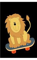 Lion Skateboarding Notebook: Humor Funny Journal To Write In
