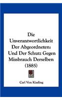 Die Unverantwortlichkeit Der Abgeordneten