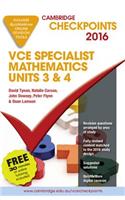 Cambridge Checkpoints Vce Specialist Mathematics 2016 and Quiz Me More