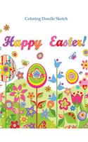 Happy Easter Color Doodle Sketch