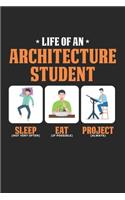 Life of an Architecture Student: Sleep Eat Project Funny Architecture Student Life Notebook 6x9 Inches 120 dotted pages for notes, drawings, formulas - Organizer writing book planne