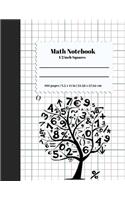 Math Notebook 1/2 Inch Squares: (Math Notebook)