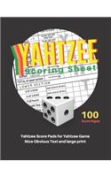 Yahtzee Scoring Sheet