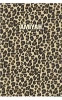 Amiyah: Personalized Notebook - Leopard Print (Animal Pattern). Blank College Ruled (Lined) Journal for Notes, Journaling, Diary Writing. Wildlife Theme Des
