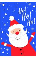 Ho Ho Ho: Cute Santa Claus Merry Christmas and Happy New Year, Blank Lined Notebook / Journal / Diary