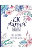 2020 Therapist Planner: Daily Appointment Planner With 15 Minute Increment - Monthly Goal Setting - Contacts - Password Organizer