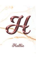 Hallie: 1 Year Weekly Planner with Note Pages (12 Months) - White Marble Rose Gold Pink Effect Letter H - 2020 - 2021 - Week Planning - Monthly Appointment 