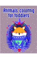 Animals coloring for toddlers: An Adorable Coloring Christmas Book with Cute Animals, Playful Kids, Best for Children(5 Holiday Cartoon)