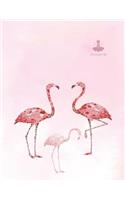 Notebook: Flamingo cover and Dot pages, Extra large (8.5 x 11) inches, 110 pages, notebooks and journals