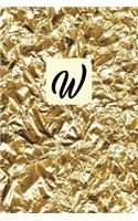 W: 6x9 Inches, Monogram Initial "W" Cover, Journal