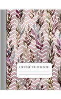 Composition Notebook: Rose Gold Chevron Elegant Graphic Watercolor Art Women Girls Student Composition Notebook Journal, School College Ruled Lined, 100 Pages 7.44 x 9.69