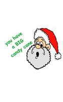 Funny Christmas Comp Book Santa Claus Surprised You Big Candy Cane 130 Pages