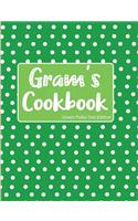 Gram's Cookbook Green Polka Dot Edition