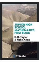 Junior High School Mathematics. First Book