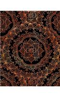 Journal Notebook Flower Mandala Pattern 4: 172 Page Blank Journal 8 x 10 Size, Unlined For Journaling, Writing, Planning or Doodling.(47 Artsy Plain Journals)