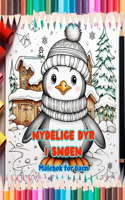 Nydelige dyr i snøen - Malebok for barn - Kreative scener av dyr som nyter vinteren