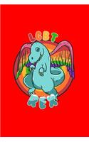 Lgbt Rex: Lined Journal - LGBT Rex Funny Rainbow Flag Dinosaur Gay Pride Gift - Red Ruled Diary, Prayer, Gratitude, Writing, Travel, Notebook For Men Women - 