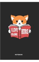 I Love Reading Books Notebook: Dotted Lined Dog Bookworm Notebook (6x9 inches) ideal as a Reading List Journal. Perfect as a Book to keep notes for literature discussion for all b