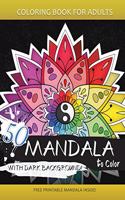 50 Mandala to Color with Dark background