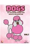Dogs 50 Coloring Pages For Adults Relaxation Vol.1