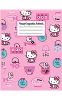 primary composition notebook: Hello kitty Primary Composition Half Page for drawing and other half for writing story -110 pages large (8.5" x 11" Notebook), Learn To Write and Dr