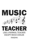 Funny Music School Teacher Notebook: Blank Paper Journal 6x9 - 120 Pages