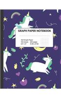 Graph Paper Notebook: Unicorn Composition Book- Quad Ruled, 100 Sheets (large, 8.5 x 11)