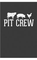 Pit Crew: BBQ Grilling Smoking Dot Grid Notebook Journal - 110 Pages - 6 x 9 inches