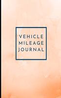 Vehicle Mileage Journal: : Peach and Navy Abstract: Auto Mileage Log Book