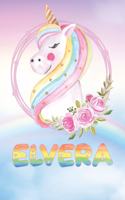 Elvera: Elvera's Unicorn Personal Custom Named Diary Planner Perpetual Calendar Notebook Journal 6x9 Personalized Customized Gift For Someone Who's Surname 