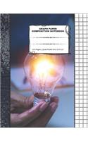 Graph Paper Composition Notebook: 110 Pages - Quad Ruled 4x4 - 8.5" x 11" Light Bulb Large Notebook with Grid Paper - Math Notebook For Students