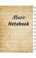 Music Notebook: Blank Music Sheet Notebook: Music Manuscript Paper, Staff Paper, Music Notebook 13 Staves, 8.5 x 11, A4, 110 pages