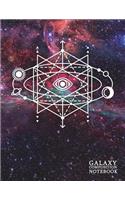 Galaxy Composition Notebook: Deep Space Universe Starry Night Moon Phase College Ruled Journal Notebook Diary Log Book for Note Taking, Journaling, Sketching, Work and School - (Galaxy Notebooks)