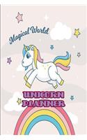 Unicorn Planner: Magical Unicorn 2019 Daily Planner, Cute Diary a Day to a Page