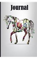 Journal: Horse Journal 6 x 9, 120 Page Blank Lined Paperback Journal