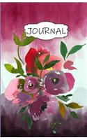 Journal: Blank Dot Grid Paper Bullet Notebook Minimalist Planner For Women Flower Floral #10 Pink Ombre