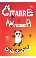 Gitarre Notizbuch: Lustige Pandas, 120 Beschreibbare Seiten, 6x9 Zoll (215.9 X 279.4 CM)