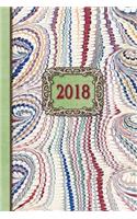 2018 Diary Green Frame: 13 Months & Week to Page Planner 130 Pages 6x 9 with Contacts - Password - Birthday Lists & Notes
