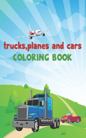Trucks, Planes and Cars Coloring Book