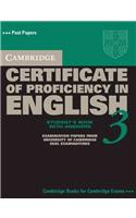 Cambridge Certificate of Proficiency in English 3 Self Study Pack with Answers: Examination Papers from University of Cambridge ESOL Examinations