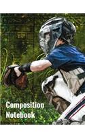 Composition Notebook: Wide Ruled School or Personal Notebook or Journal for Writing. Baseball Boy Catcher on Cover.