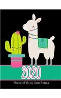 2020 Weekly & Monthly Llama Planner: Planners for home, school and business