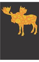 Notebook: Moose Halloween Party Pumpkin Pattern Gift Dot Grid Dotted 6x9 120 Pages